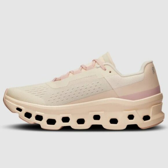 On Running Women's Shoes in Cream and Pink - Picture 3 of 7